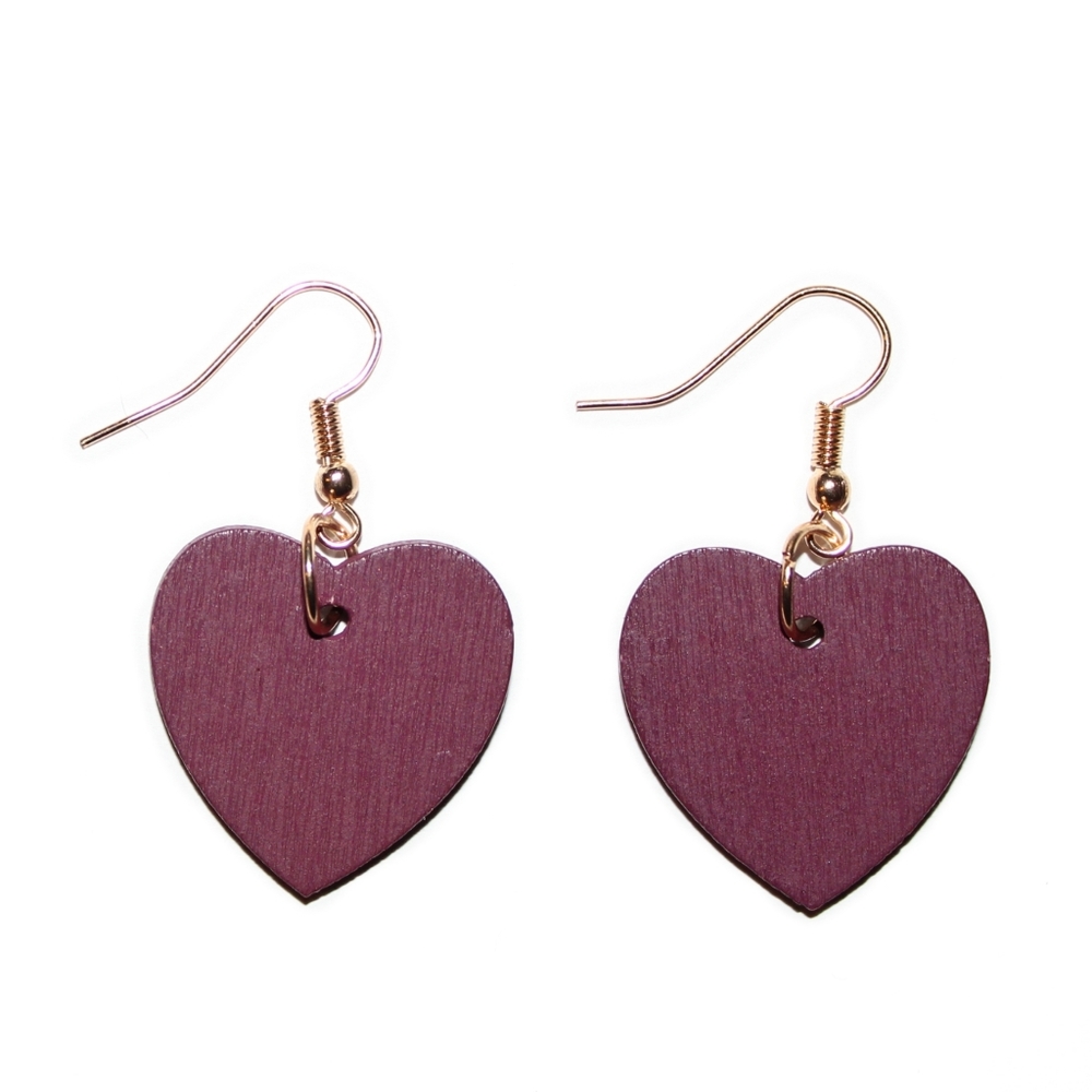 *2 for $15* Purple Heart Wood Drop Earrings